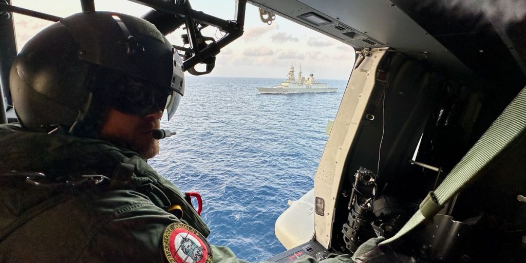 Red Sea mission, Panorama boarded the ship Caio Duilio