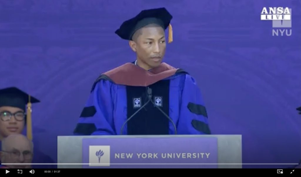 Pharrell's speech to Nyu students