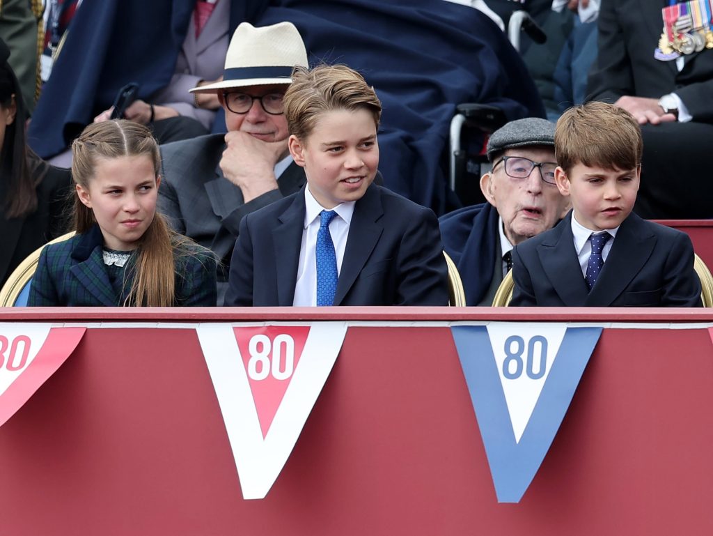 Ve-day, in the front row for the parade the principles of Wales with the children