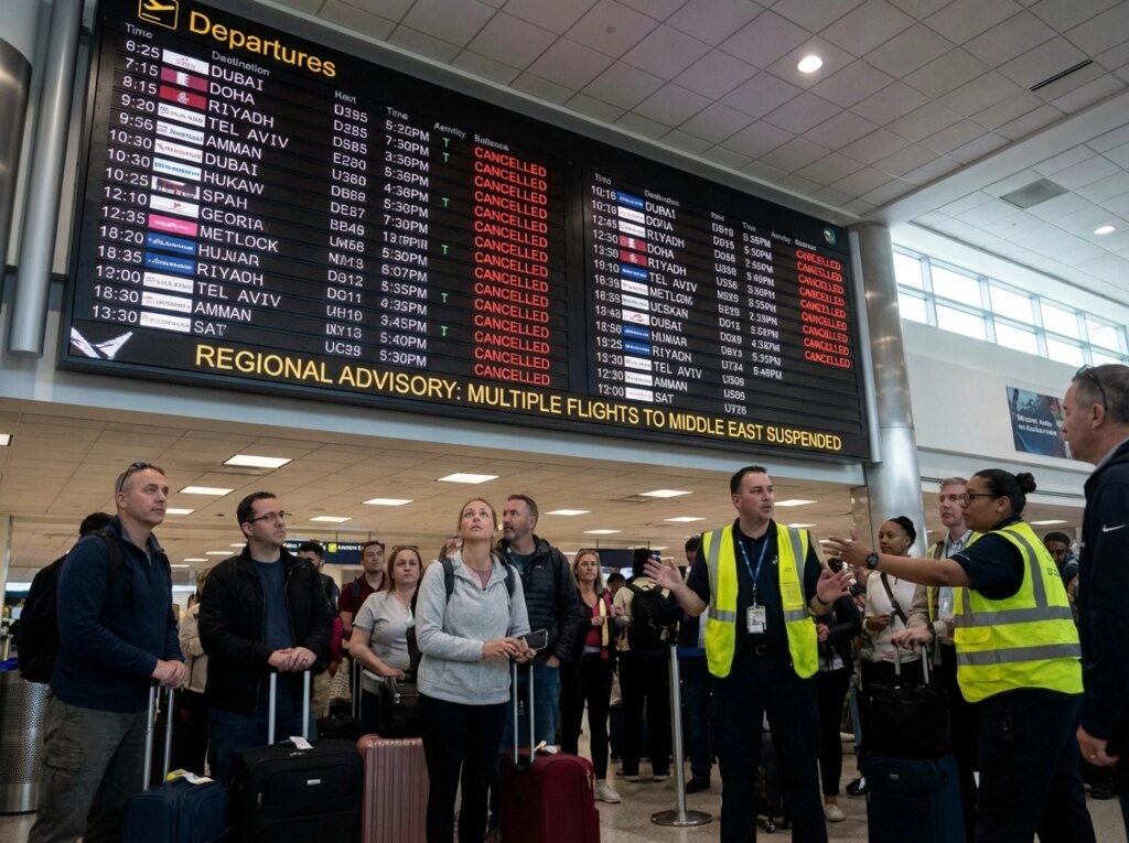 Voli sospesi in Medio Oriente: oltre 12.300 cancellazioni per la guerra