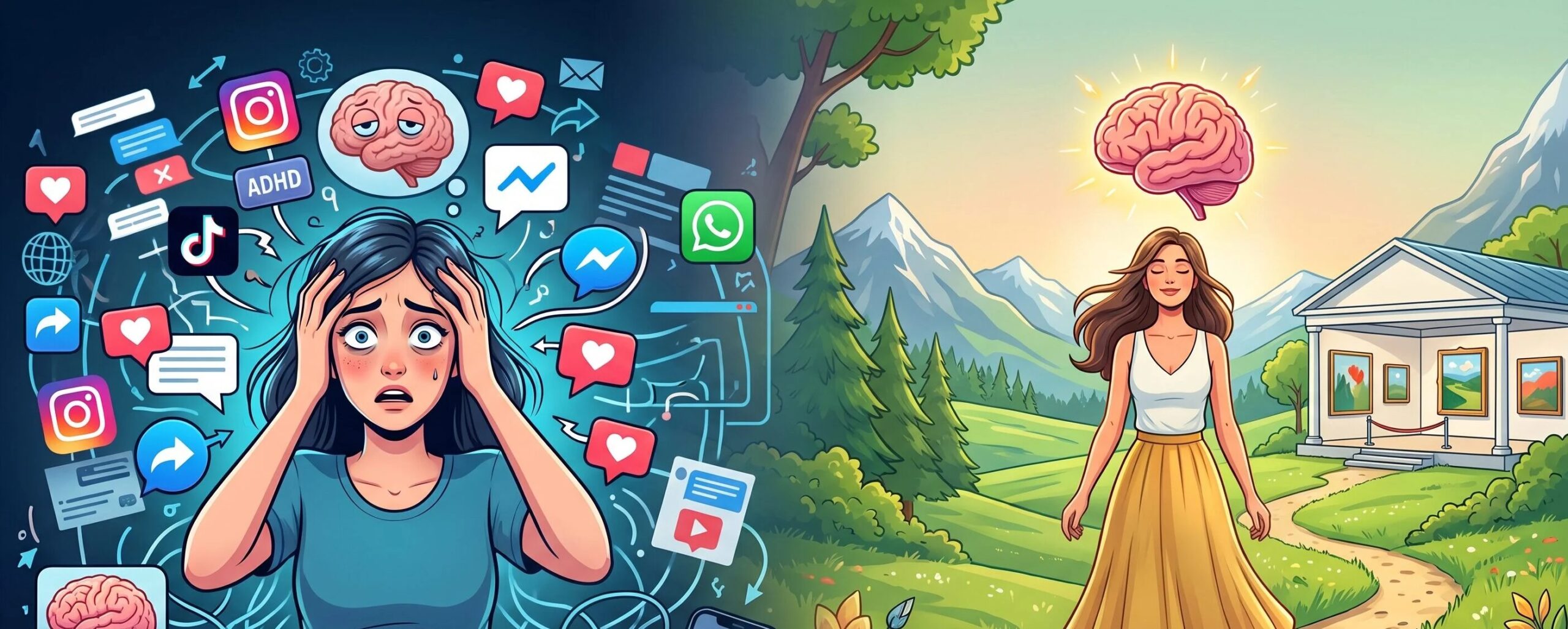 Cervello esausto da smartphone e social: ecco cosa dice la scienza per rigenerarlo in estate