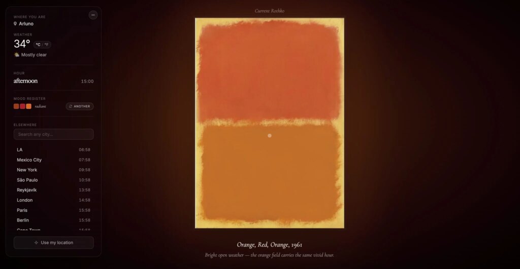 Che tempo fa? Chiedetelo a Rothko: quando un algoritmo trasforma il cielo in un’opera d’arte