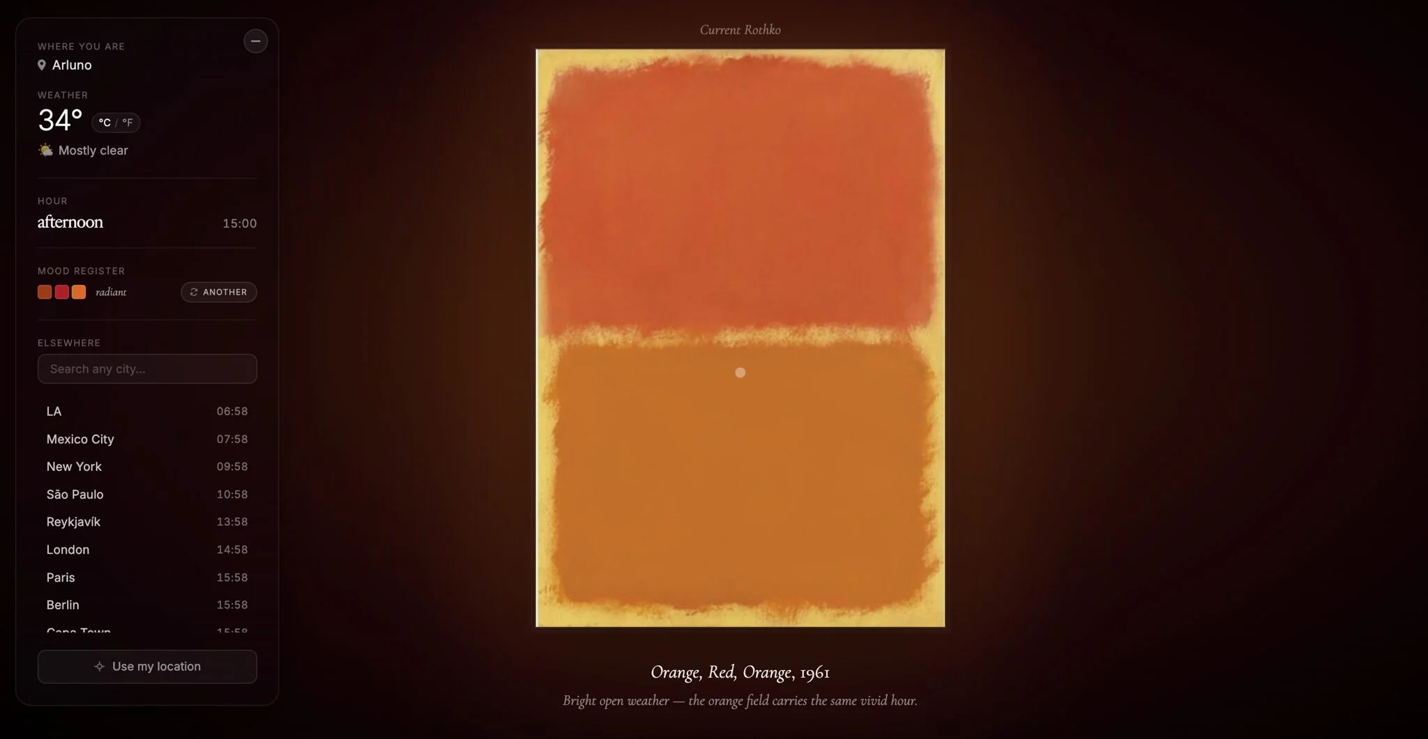 Che tempo fa? Chiedetelo a Rothko: quando un algoritmo trasforma il cielo in un’opera d’arte